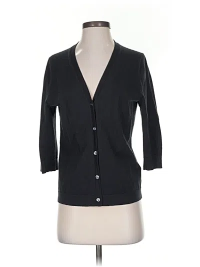 Pre-owned Lands' End Cardigan Sweater In Black