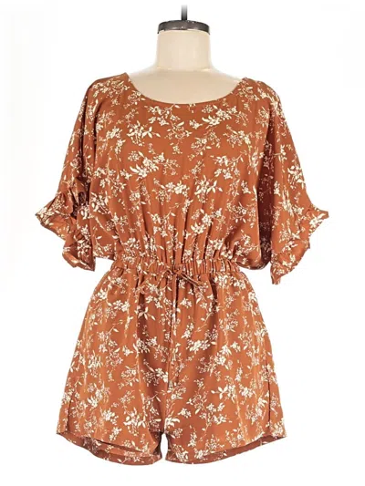 Pre-owned Allie Rose Romper In Brown