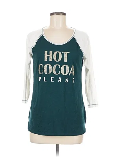 Pre-owned Maurices 3/4 Sleeve T-shirt In Blue