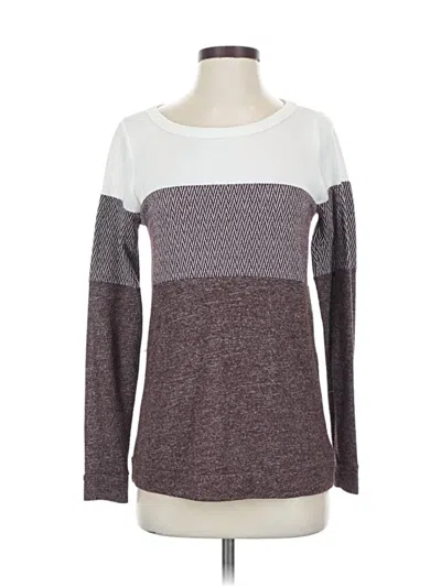 Pre-owned Pink Clover Long Sleeve Top Burgundy Crew Neck Tops