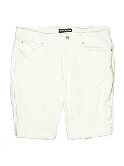 Pre-owned Dkny Jeans Denim Shorts In White