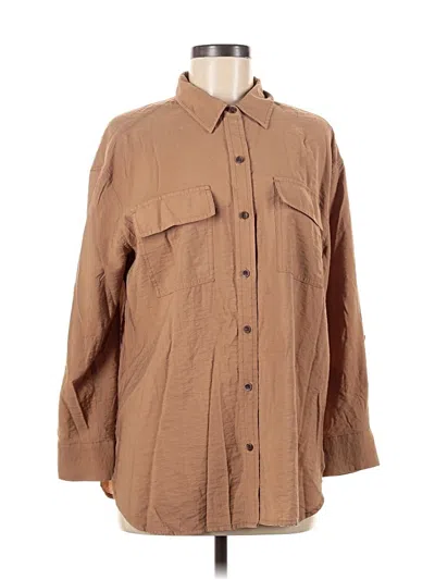 Pre-owned Banana Republic Factory Store Long Sleeve Button Down Shirt In Brown