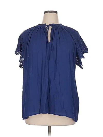 Chelsea & Theodore Short Sleeve Blouse In Multi