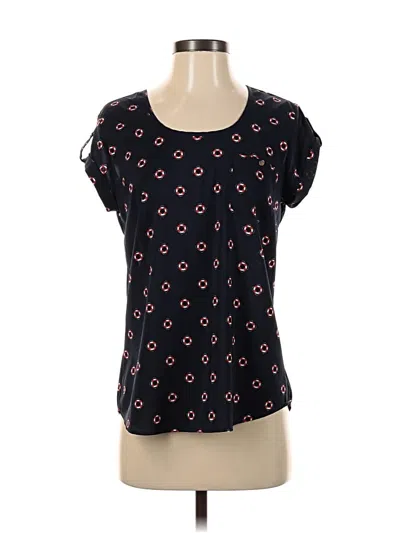 Pre-owned Suzy Shier Short Sleeve Top Black Square Neckline Tops