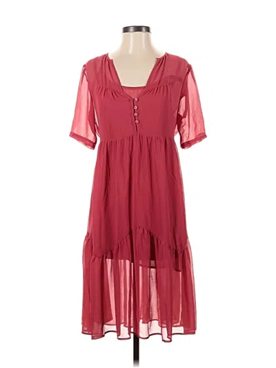Pre-owned See U Soon Casual Dress In Burgundy