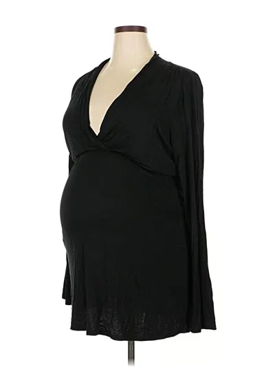 Pre-owned Pink Blush Long Sleeve Blouse In Black