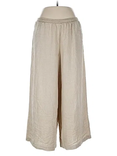 Pre-owned Celandine Linen Pants In Brown
