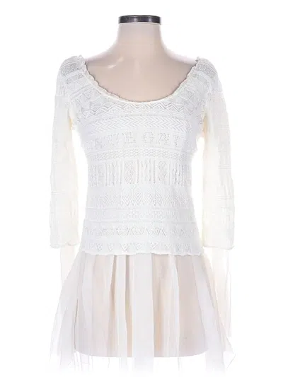 Pre-owned Jean Paul Gaultier 3/4 Sleeve Top In White