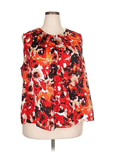 Pre-owned Jones New York Collection 3/4 Sleeve Blouse In Red