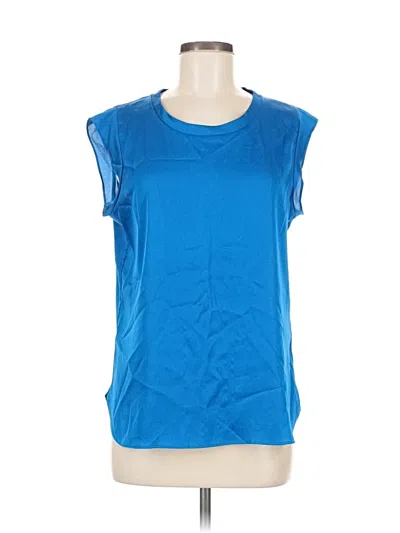 Pre-owned Dkny Sleeveless Top Blue Scoop Neck Tops