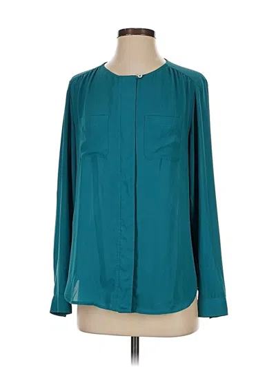 Pre-owned Ann Taylor Loft Long Sleeve Blouse In Blue
