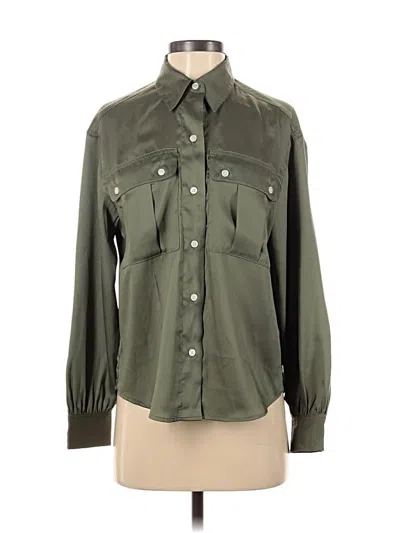 Pre-owned Banana Republic Factory Store Long Sleeve Blouse In Green