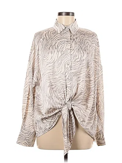 Pre-owned Dress Forum Long Sleeve Blouse In Silver