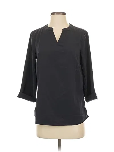 Pre-owned Lands' End 3/4 Sleeve Blouse In Black