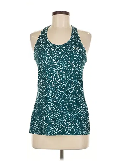 Pre-owned Under Armour Tank Top Teal Halter Neckline Tops In Blue