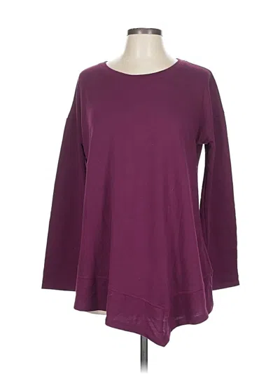 Pre-owned St. John's Bay 3/4 Sleeve T-shirt In Burgundy