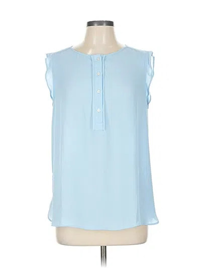 Pre-owned Ann Taylor Loft Sleeveless Blouse In Blue