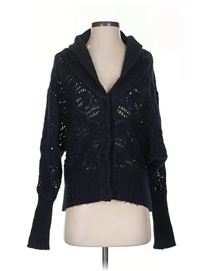 Pre-owned Free People Wool Cardigan Sweater In Black