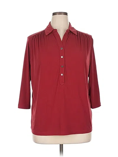 Pre-owned Catherine Malandrino 3/4 Sleeve Blouse In Burgundy