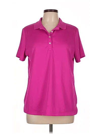 Pre-owned Lands' End Short Sleeve Polo Shirt In Pink