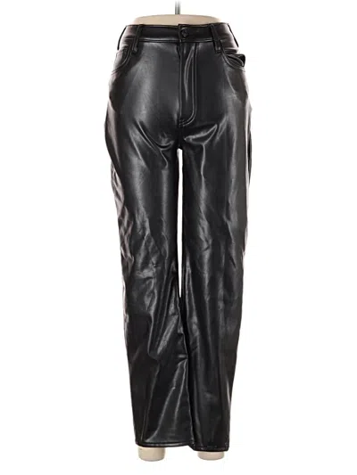 Pre-owned Abercrombie & Fitch Faux Leather Pants In Black