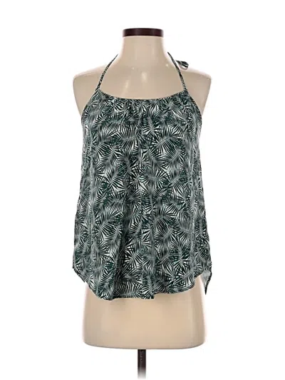 Pre-owned Amour Vert Sleeveless Silk Top Green Halter Neckline Tops