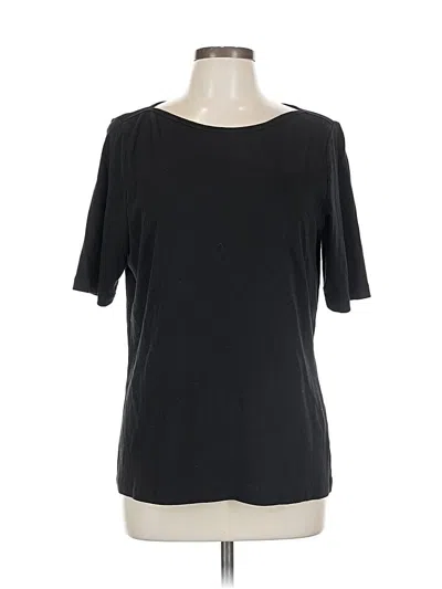 Pre-owned St. John's Bay Short Sleeve Top Black Scoop Neck Tops