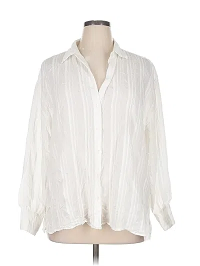 Pre-owned Banana Republic Factory Store Long Sleeve Blouse In White