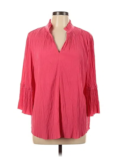 Pre-owned Chico's 3/4 Sleeve Blouse In Pink