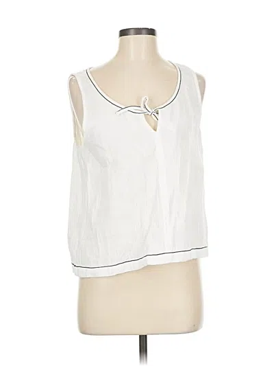 Pre-owned Lilla P Tank Top White Halter Neckline Tops