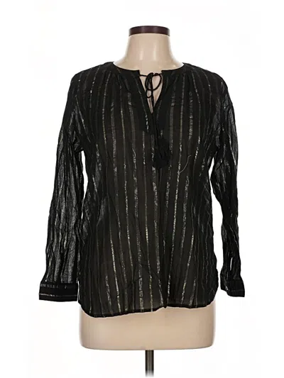 Pre-owned Ann Taylor Loft Long Sleeve Blouse In Black