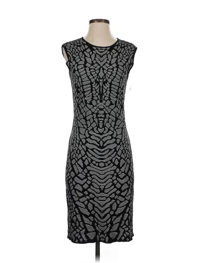 Pre-owned Carmen Marc Valvo Cocktail Dress In Gray