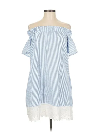 Pre-owned Top It Off Casual Dress In Blue