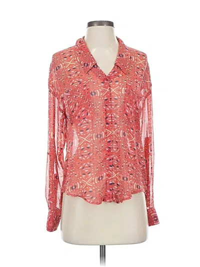 Pre-owned Free People Long Sleeve Blouse In Red