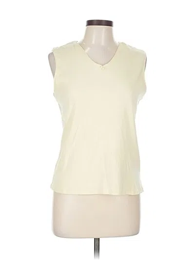 Pre-owned Studio Works Sleeveless Top Ivory V Neck Tops In White
