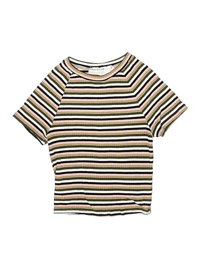 Pre-owned Urban Renewal Kids' Short Sleeve Top Gold Stripes Pattern Boatneck Tops