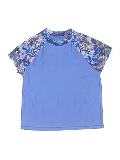 Pre-owned Athleta Girl Kids' Short Sleeve T-shirt In Blue