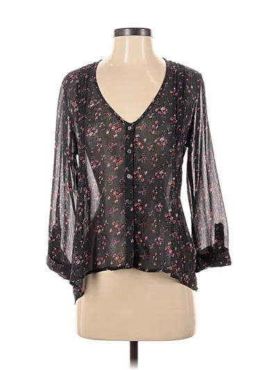 Pre-owned Kirra 3/4 Sleeve Blouse In Black