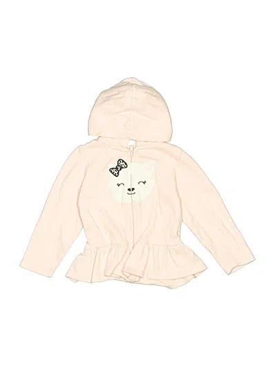 Pre-owned Just One You Made By Carter's Kids' Zip Up Hoodie In White