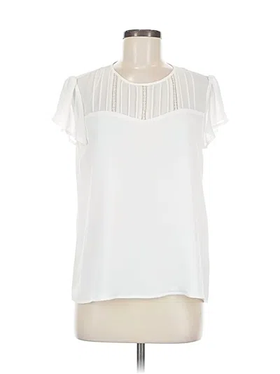 Pre-owned Cece Short Sleeve Blouse In White