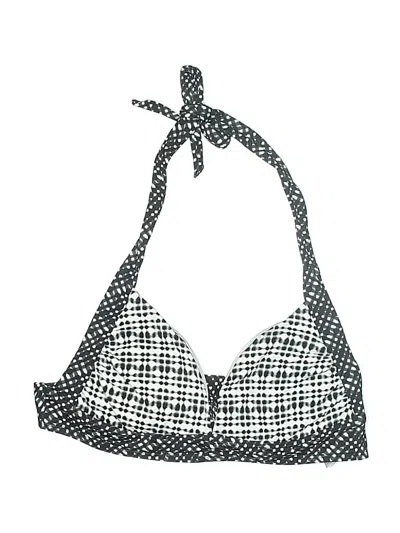 Pre-owned Athleta Swimsuit Top Gray Houndstooth Pattern Swimwear