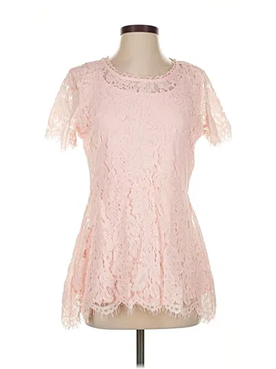 Pre-owned Isaac Mizrahi Live Short Sleeve Blouse In Pink