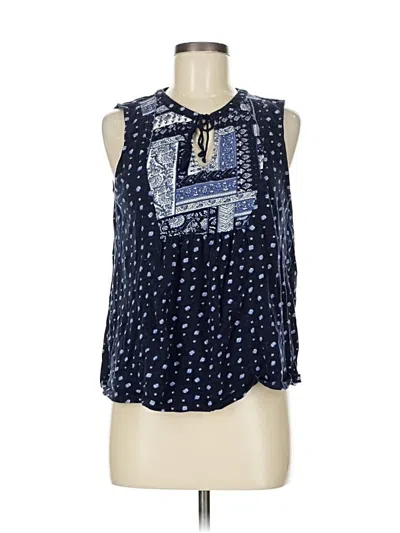 Pre-owned Ann Taylor Loft Outlet Sleeveless Blouse In Blue
