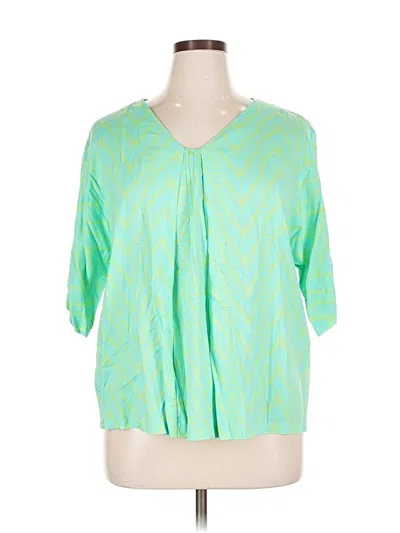 Pre-owned Escapada 3/4 Sleeve Blouse In Green