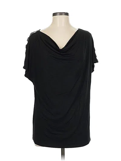 Carina Short Sleeve Top Black Cowl Neck Tops In Multi