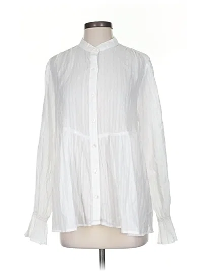 Pre-owned Chaser Long Sleeve Blouse In White
