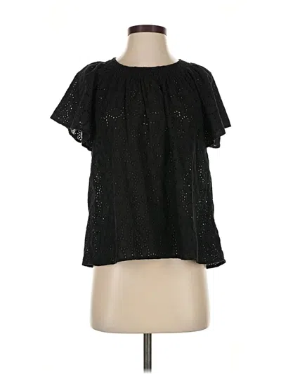 Pre-owned Madewell Short Sleeve Blouse In Black