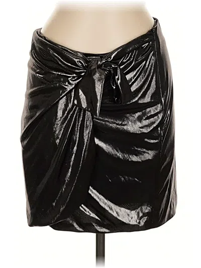 Pre-owned Zara Faux Leather Skirt In Black