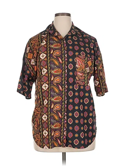 Pre-owned Touché Short Sleeve Button Down Shirt In Black