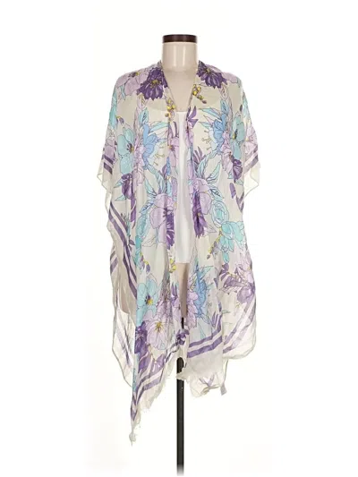 Pre-owned Woven Heart Kimono In Purple